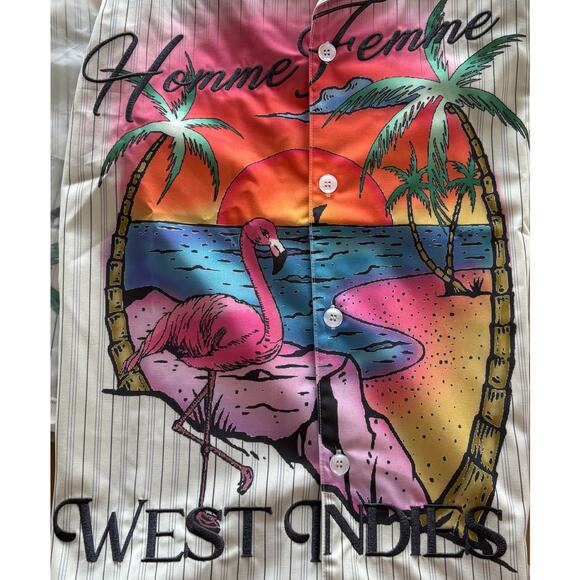 Homme + Femme Private Island Button Down White Large HFSS202474-3 - Picture 7 of 11